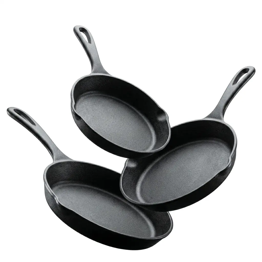 Utopia Kitchen 3-Piece Pre-Seasoned Black Cast Iron Cookware Set - Durable 6", 8", 10" Frying Pans, Pots and Pans Set for Kitchen Supplies - Oven, Stove Safe, Handwash Only