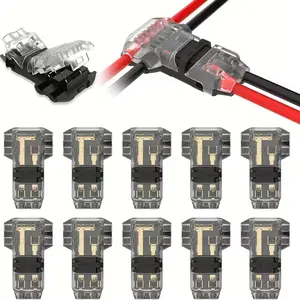 T2 Quick Connector, T Type 2 Pins Wire Splice Connectors, Solderless No Stripping 3 Way Wire Connectors, Durable Reliable Connectors for LED Strip Automotive，tiktok shop deal-YY