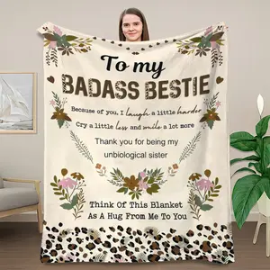 Flannel High-Definition Printed Blanket, Sister Gift, BFF Gift, Best Friend Gift, Gift, Decor, Suitable for Sofa, Bed, Travel, Outdoor, Comfortable, Office, Flannel Blanket, Small Cover, Warm nap Blanket