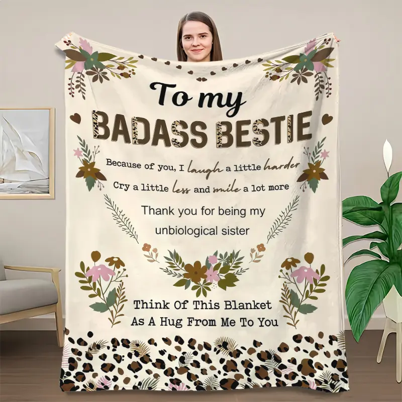 Flannel High-Definition Printed Blanket, Sister Gift, BFF Gift, Best Friend Gift, Gift, Decor, Suitable for Sofa, Bed, Travel, Outdoor, Comfortable, Office, Flannel Blanket, Small Cover, Warm nap Blanket,back to school,back to school shopping,home decor