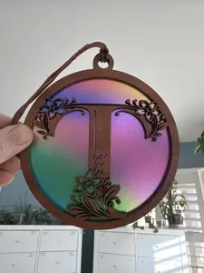 Monogram Letter T Suncatcher for Sunny Window