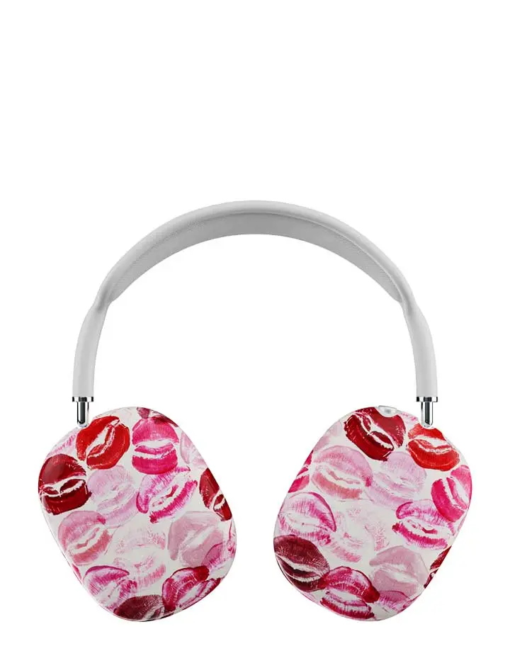 Wildflower Kensington Limited Edition Polyurethane AirPods Max Cover - Protective Headphone Case with Protection, Headphone Print, Novelty Design, Handmade Finish Adds Unique Charm, Lightweight, Easy to Carry, Pink Kiss Lips Trendy Durable