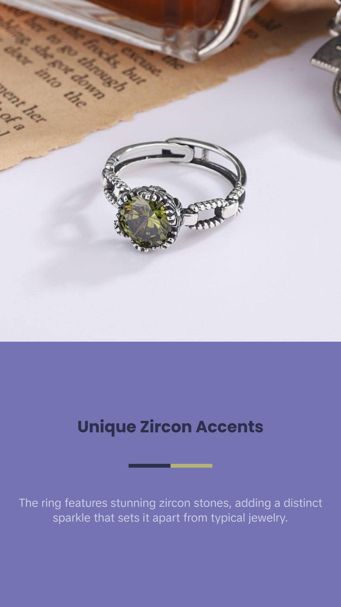 Round Olive Ring Studded With Zircon