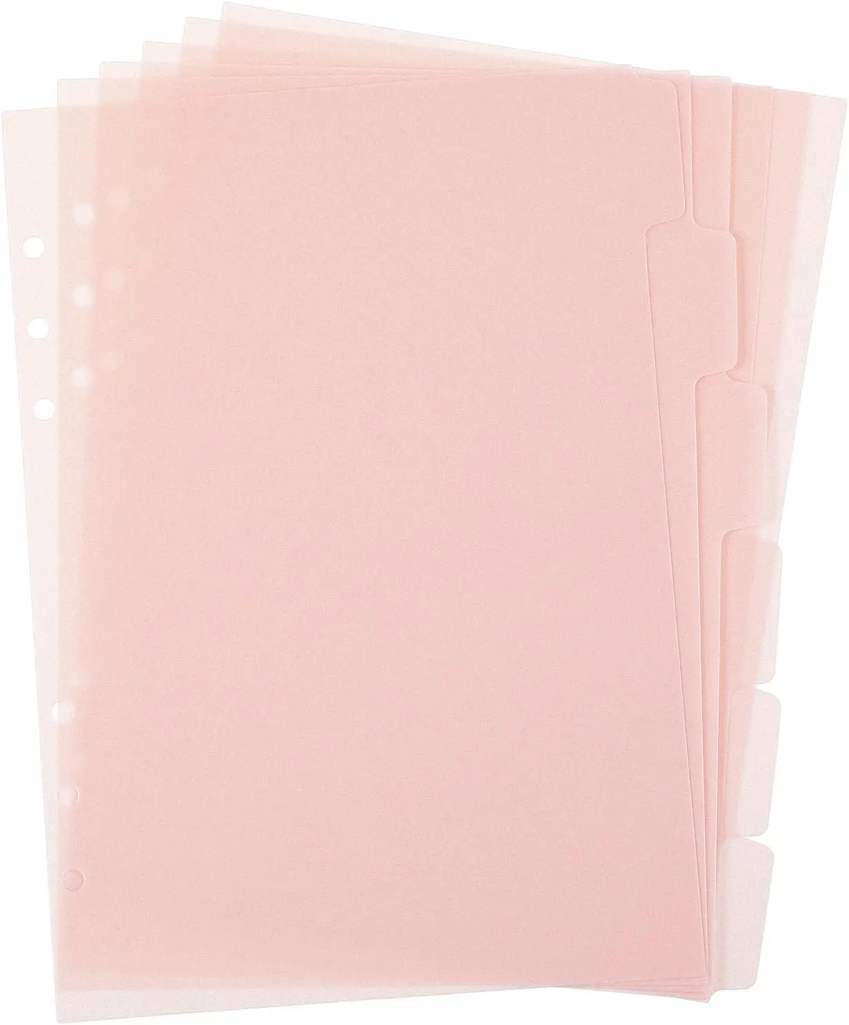 6 count A5 Binder Dividers, 6 Holes  Clear Binder Divider Index with Tabs Insertable Plastic Index Divider Sheets for Binders Notebook Journal Diary Memo Notepad ()