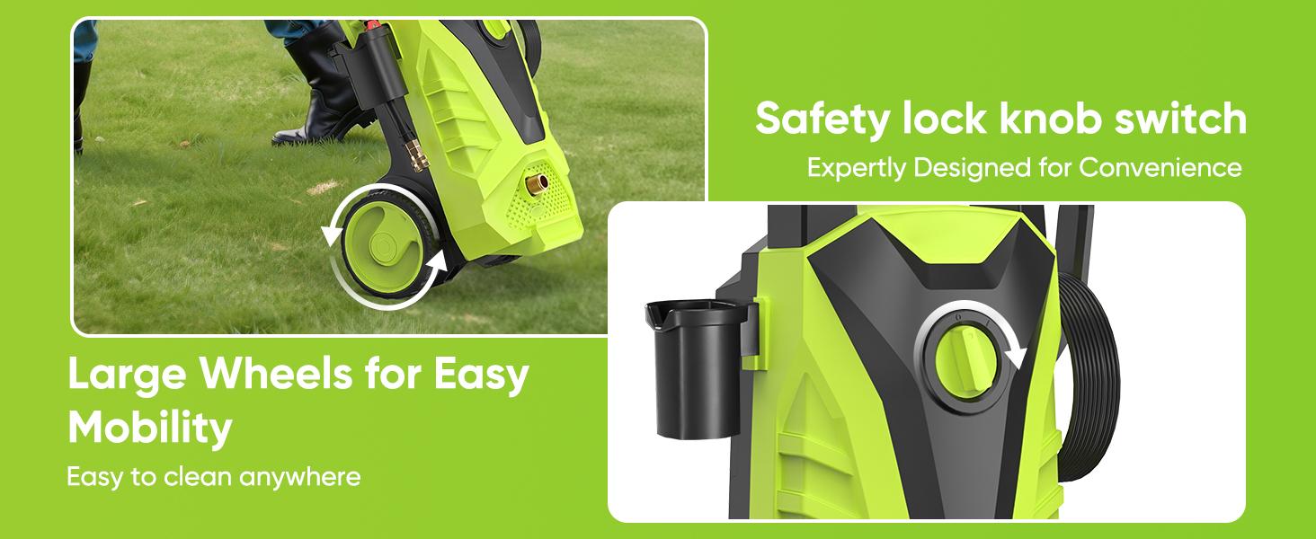 Electric Pressure Washer High Pressure Cleaning Machine with Foam Cannon 2.0 GPM Power Washer with 5 Quick Connect Nozzles for Fences Decks Patios Corded