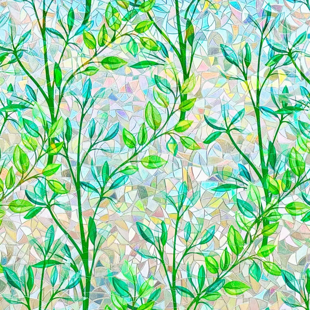 Window Privacy Film Stain Glass Window Film Rainbow Window Film Window clings Non-Adhesive Reusable Decorative for Room Leaf Stickers