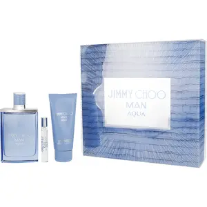 Jimmy Choo Man Aqua Set-Edt Spray 3.3 Oz & Shower Gel 3.3 Oz & Edt Spray 0.25 Oz Mini For Men