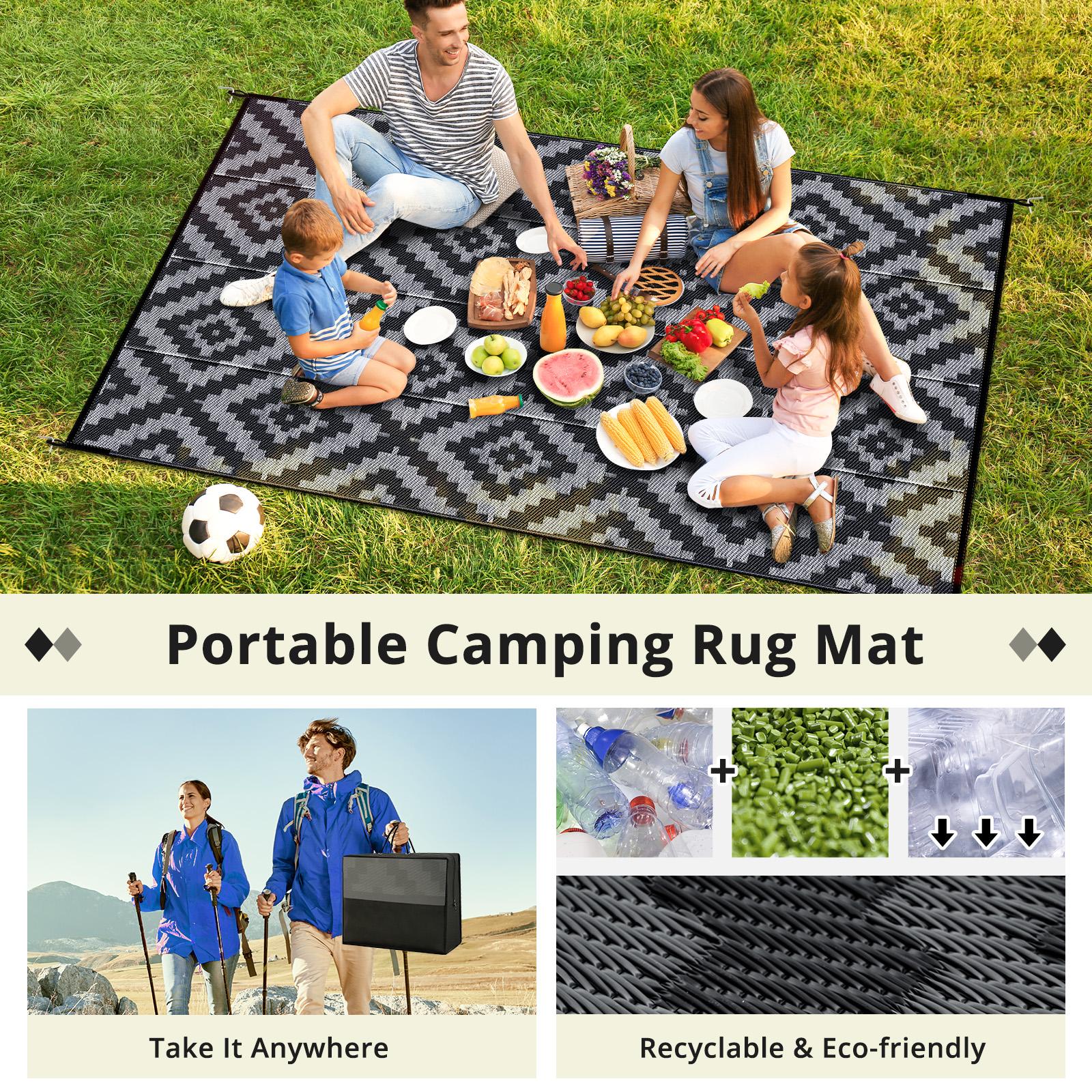 Outdoor Rug 5x8 ft Waterproof Patio Rug Area Rug for Living Room Outdoor Carpet for Patio Balcony Picnic Beach Boho Grey