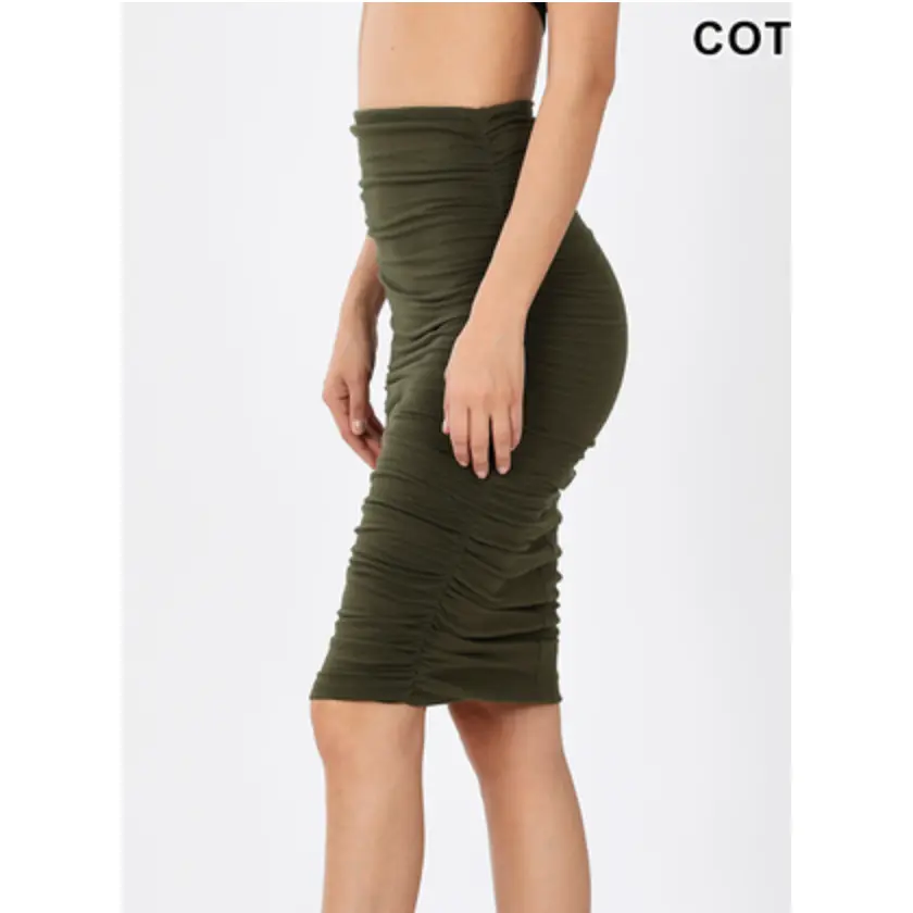 Ruched Jersey Fitted Pencil Skirt