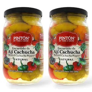 PINTON Encurtido de Ají Cachucha - Natural Pickled Food in Glass Jar (Ahorra más)