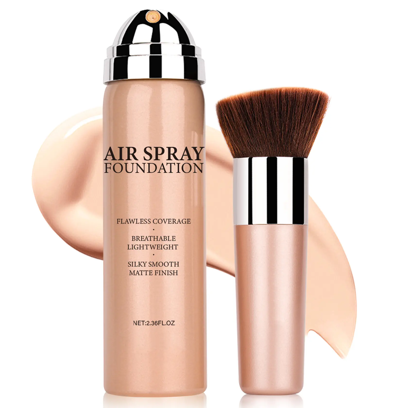 QIUFSSE Long-Lasting Matte Airbrush Foundation, Full Coverage, Sweat-Proof & Transfer-Resistant for Mature Skin, Flawless Radiant Finish, Cosmetic, Second Skin Matte, Makeup Products, Even Skin Tone