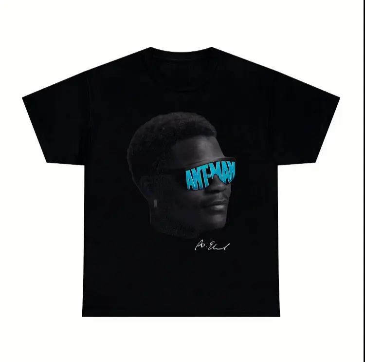Men's Classic Short-Sleeve Crewneck Garment T-Shirt - Personalized Ant Big Head Graphic Design, Customized Street Style Tropical Casual Top, Shortsleeve