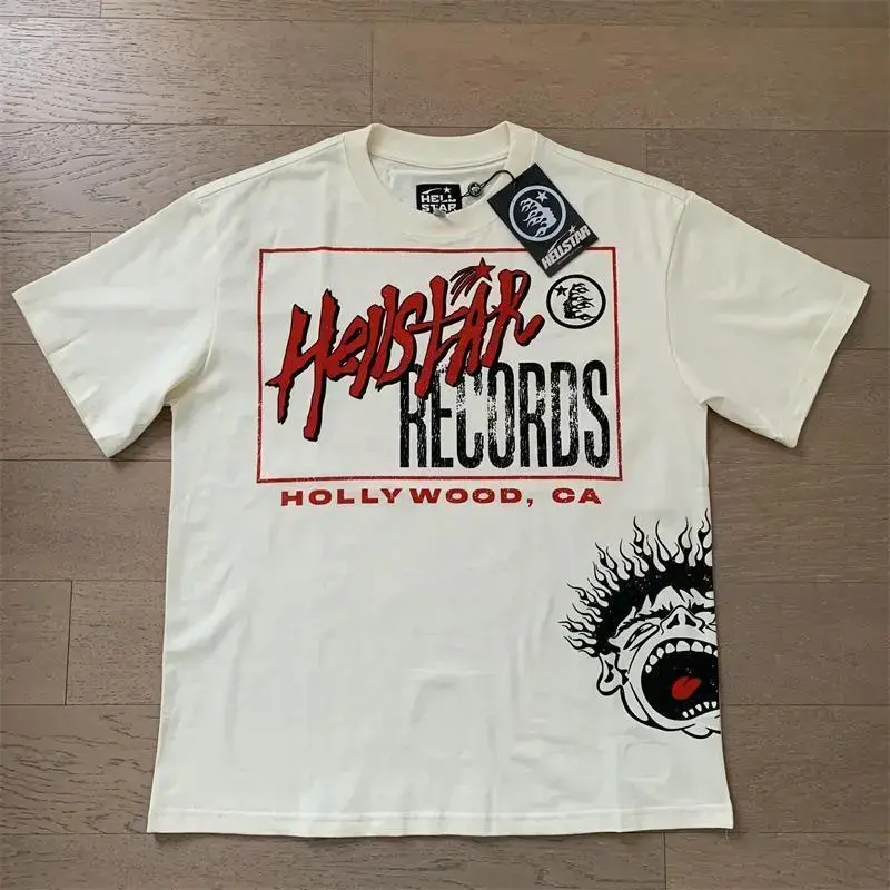 Hell Star Ins Same Vintage Printed Top Men's and Women's Casual Trend Cotton Washed Short Sleeve T-shirt Womenswear Tshirt Streetwear Summer Crewneck Oversize Hell Star Ins Same Vintage Printed Top Men's and Women's Casual Trend Cotton Washed Short Sleeve T-shirt Womenswear Tshirt Streetwear Summer Crewneck Oversize