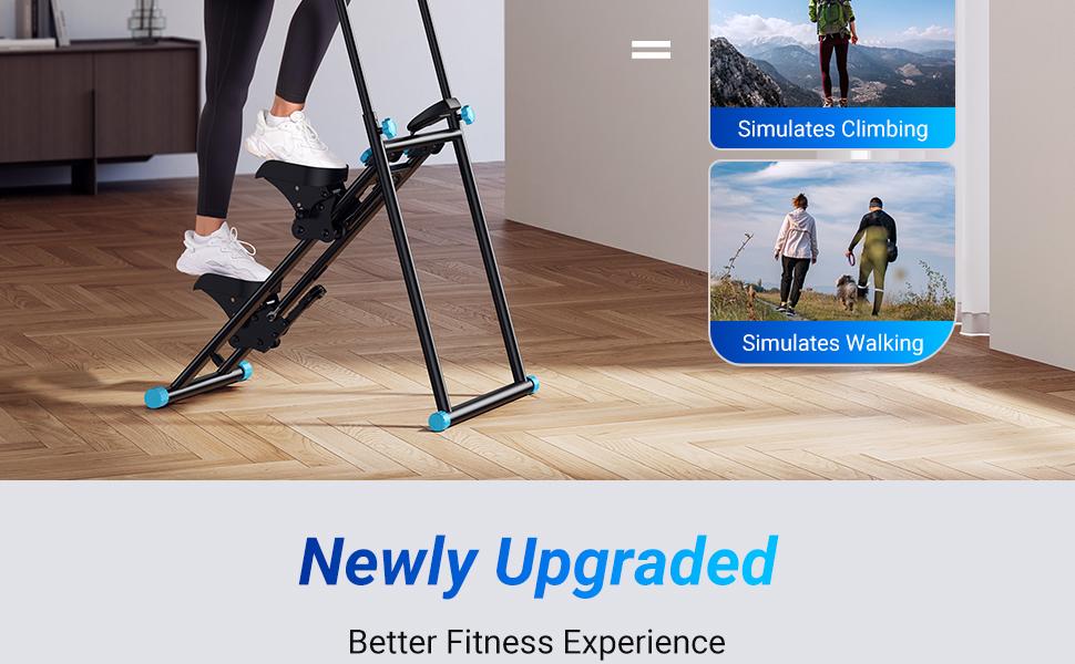 Merach Stair Stepper with Handlebar, LCD Display, 300LBS Capacity, Climber Exercise Machine for Workouts, Home Fitness Equipment for Women&Men