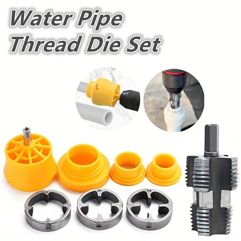 Plastic Pipe Threading Tap Set - Electric Drill Type PVC Pipe Threading Mold,External PVC Plastic Pipes 1/2" 3/4" Tap Set,Pipe Threader,Pvc Pipe Threader,RethreadingTool Kit