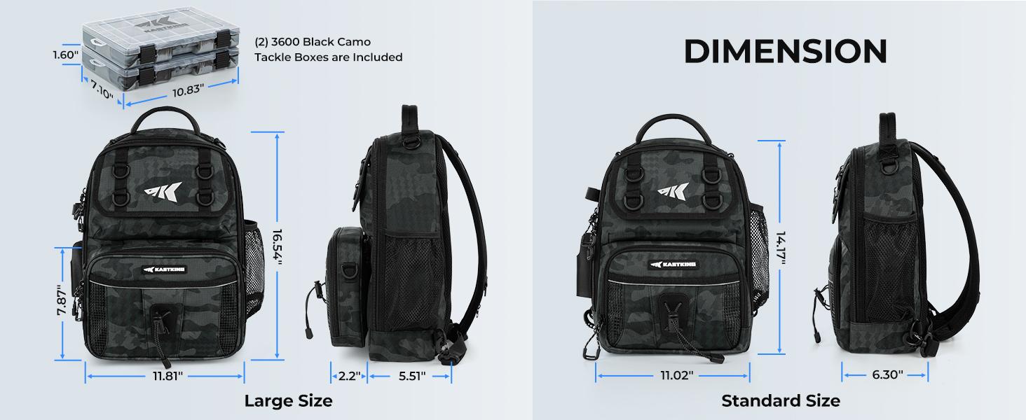 KastKing BaitSpace Fishing Sling Bag, Water-resistant Fishing Backpack with Rod & Beverage Holder, Adjustable Straps, Tackle Storage Bag for Fishing Gear and Equipment