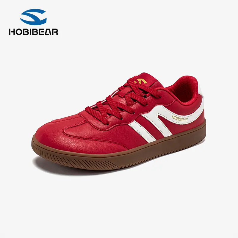 HOBIBEAR Women's Casual Lace-Up Trainers - Unisex Minimalist Barefoot Walking Shoes with Lace-Up Closure Customizes Your Fit, Wide Round Toe Box, 0-Drop Sole, Breathable Fabric & Leather, Lightweight Low Top for Effortless Wear Outdoors