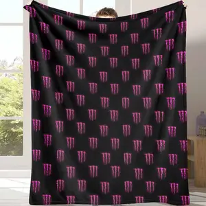 Neon Claw Pattern Flannel Blanket Vibrant Pink Abstract Print Ultra Soft Warm Lightweight Cozy All Season Multi Purpose Throw for Bedroom Sofa Gaming Room Office Nap Time Use