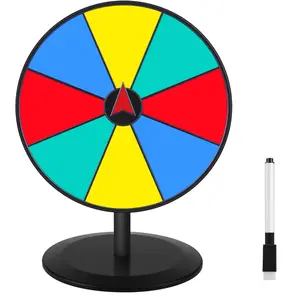 Prize Wheel 8 INCH Tabletop Roulette Wheel of Fortune Spin with Dry Erase Marker for Engaging Home Parties, Trade Show, Carnival Events,Party Birthday Wedding Housewarming