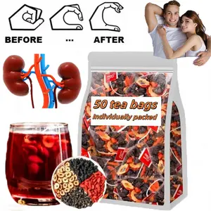 Organic Ginseng Kidney Cleanse Tea Ginseng Five Treasures Tea Natural Chinese Herbal Health Kidney Tea for Men & Women - Beverage jujube tea goji berry tea