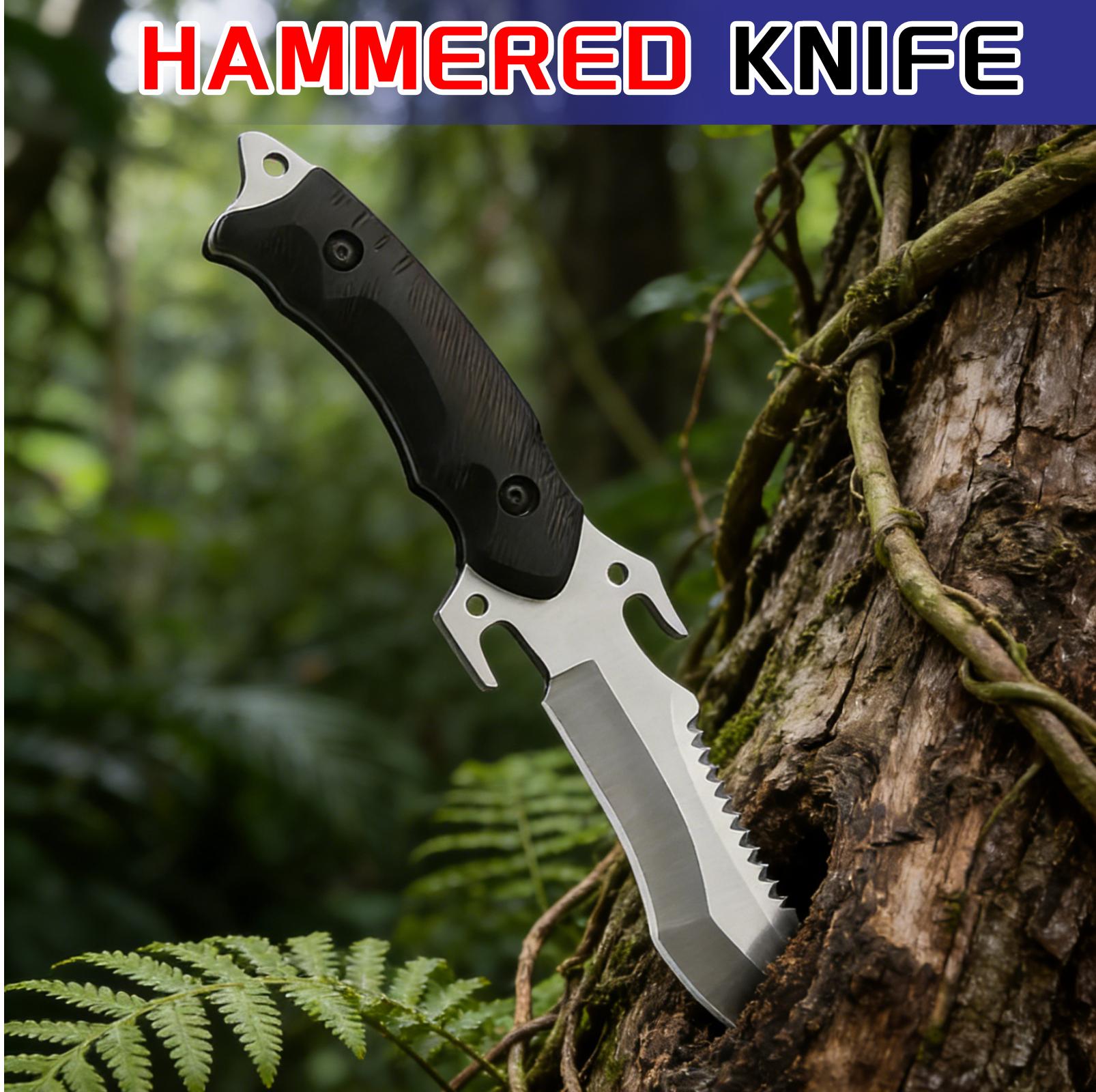 10-Inch Forged Camping Knife (with Sheath) – Stainless Steel Boning & Butcher Knife, Multipurpose Meat-Cutting Knife for Kitchen, Camping & Outdoor BBQ