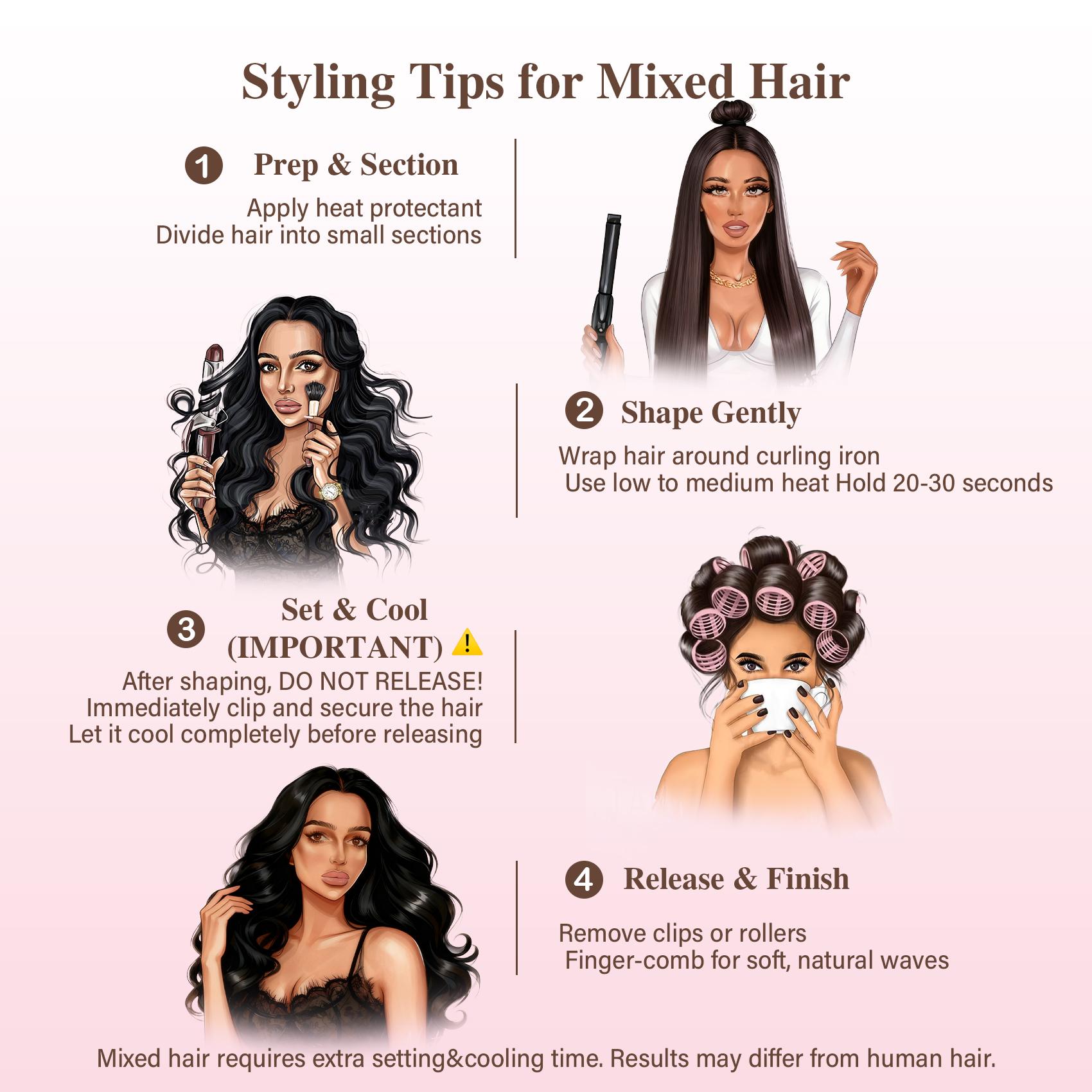[Qbeauty 2026 New Upgrade Mixed Hair Collection ] 22/24 Inch 6PCS Invisible Clip-in Body Wave Hair Extensions Tangle-Free Long Lifespan Thick Natural Look for Women SpringStatements