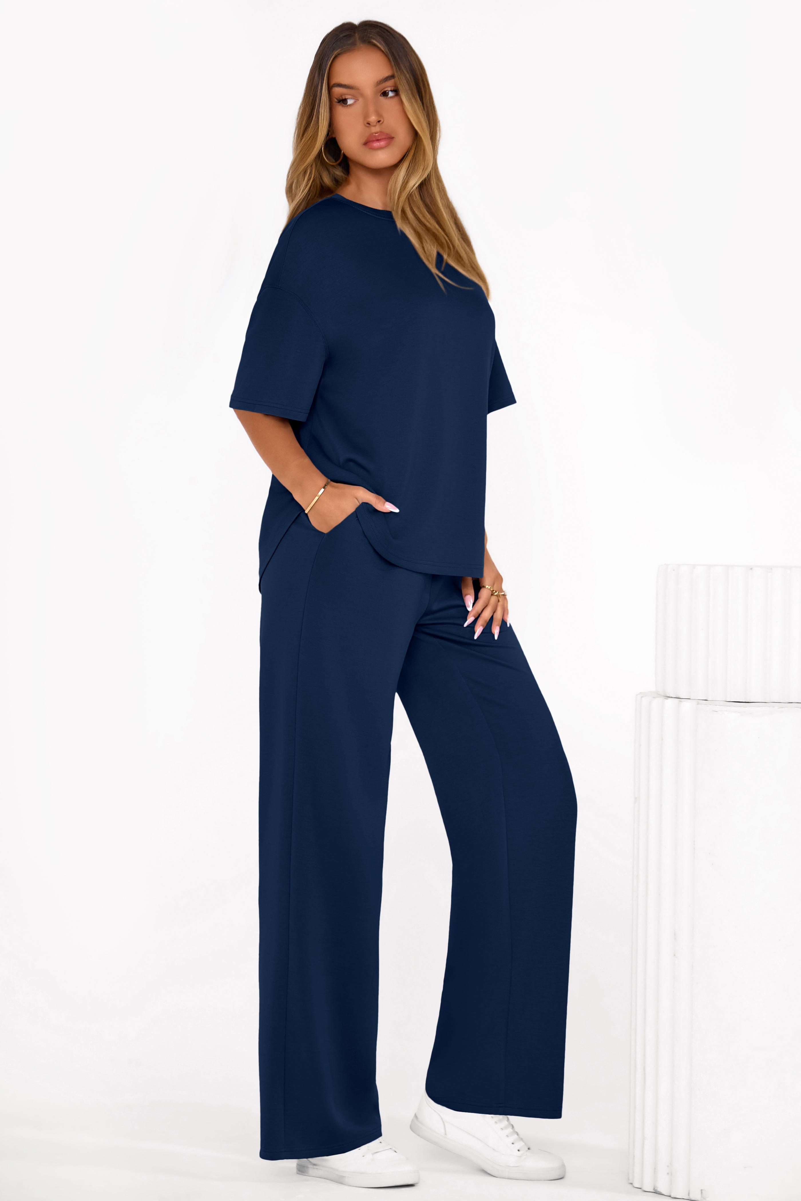PrettyGarden Women‘s 2-Piece Lounge Sets Summer Short Sleeve Matching Airport Travel Outfits Casual Spring Clothes PrettyGarden Women‘s 2-Piece Lounge Sets Summer Short Sleeve Matching Airport Travel Outfits Casual Spring Clothes
