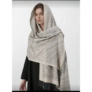 fashionable warm cashew-pattern printed scarf / classic paisley hijab and shawl for abaya