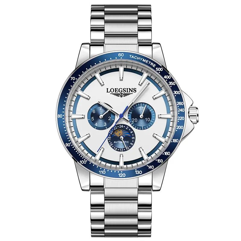 LOEGSINS men’s luxury watch model 689 is a fine automatic mechanical timepiece with precise timekeeping, luminous display, and 30 meters water resistance—perfect for complementing both workwear and everyday outfits.