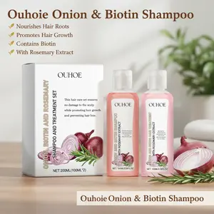 OUHOE Onion, Biotin And Rosemary Shampoo And Treatment Set(100ML+100ML), Nourish Hair Root Scalp Thick Hair Luster Thick Hair onion shampoo