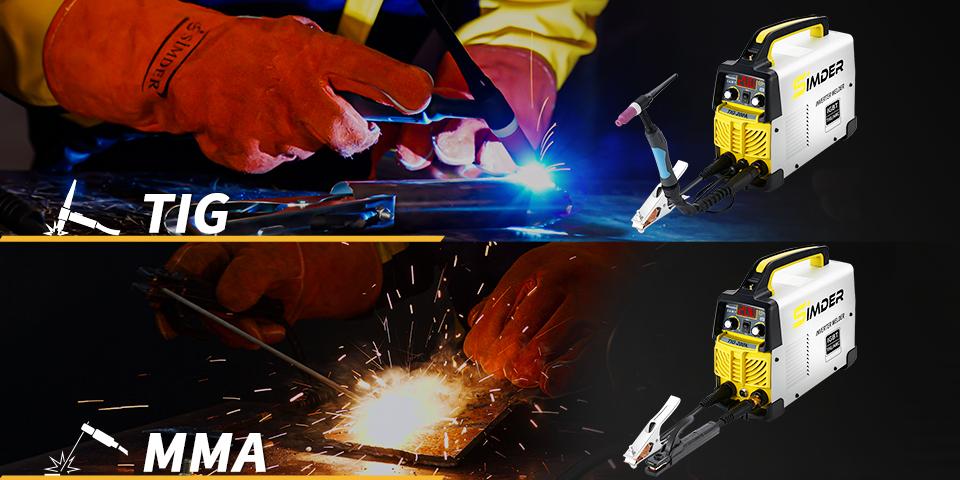 TIG Welder Machine 2in1 Lift TIG/Stick ARC Welding 140A Dual Voltage 110V/220V TIG-200A, Adjustable Post Gas Control, IGBT Inverter, Portable Welding Machine with Complete Welding Accessories for Stainless Steel, Carbon Steel, Beginners, Home DIY & Repair