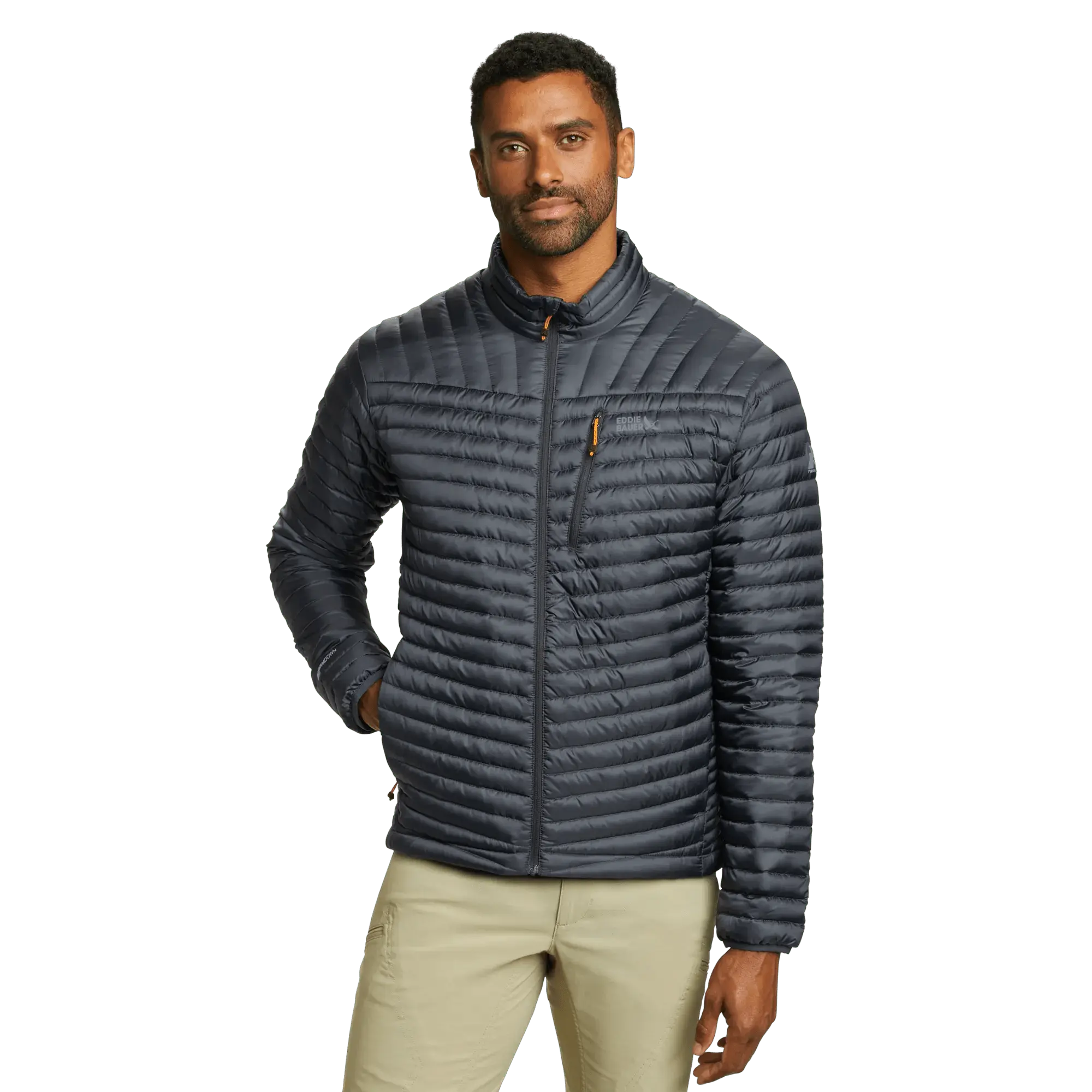Eddie Bauer Men's MicroTherm® 2.0 Packable Down Jacket DWR Finish Soft Feel Chest Pocket