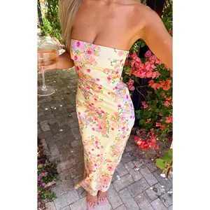 Maiah Yellow Bloom Prom Dress