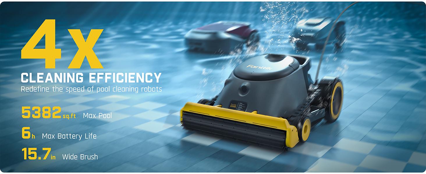 Fanttik Aero X Horizontal Waterline Cleaning, 4X Efficiency, 6H Working Time Cordless Robotic Pool Vacuum Cleaner, Clean Waterline, Wall, Floor, up to 5382 sq.ft, APP & Remote Control Fanttik Aero X Horizontal Waterline Cleaning, 4X Efficiency, 6H Working Time Cordless Robotic Pool Vacuum Cleaner, Clean Waterline, Wall, Floor, up to 5382 sq.ft, APP & Remote Control