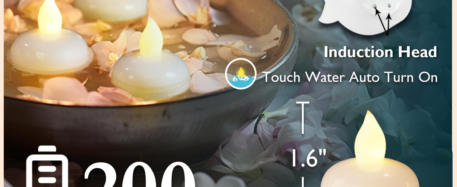 200 Hours 24 Pack Flameless Floating Candles, Warm White Led Flickering Tealight Candles in Bulk, Decor for Wedding, Party, Centerpiece, Pool, Christmas 200 Hours 24 Pack Flameless Floating Candles, Warm White Led Flickering Tealight Candles in Bulk, Decor for Wedding, Party, Centerpiece, Pool, Christmas