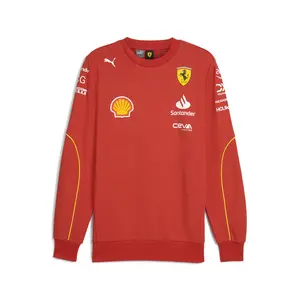 PUMA Mens Scuderia Ferrari Team Crew Neck Sweatshirt Casual - Red
