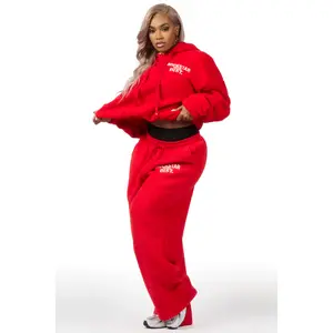 Nykeema Red Sherpa Baggy Fit Track Set