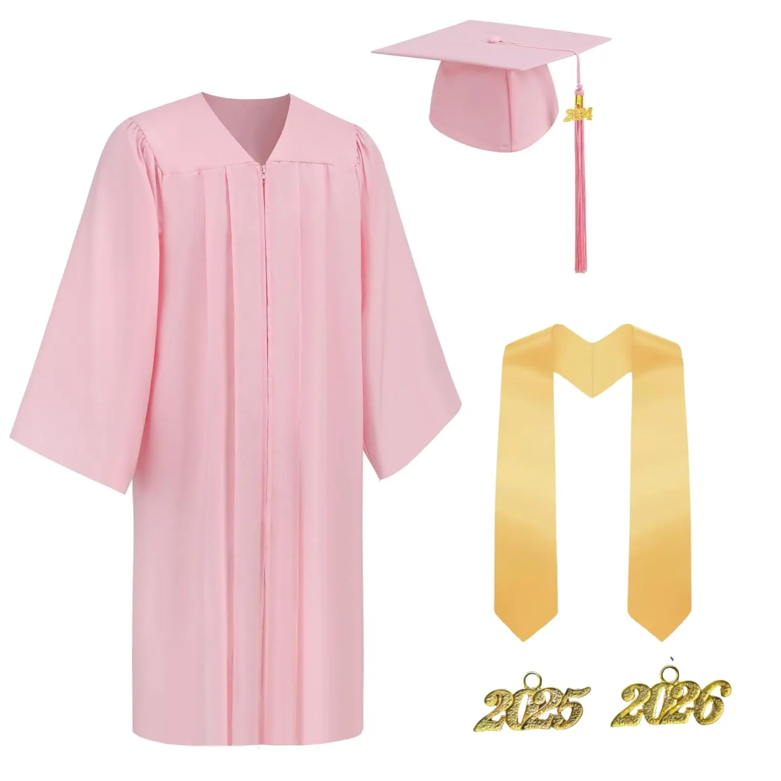Adult Graduation Cap and Gown Matte Graduation Costume Set for High School Bachelor Robe