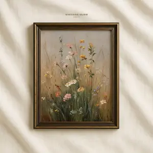 Vintage Wildflower Wall Art | Rustic Floral Print | Nursery Girls Room Decor |Frameless Poster 9