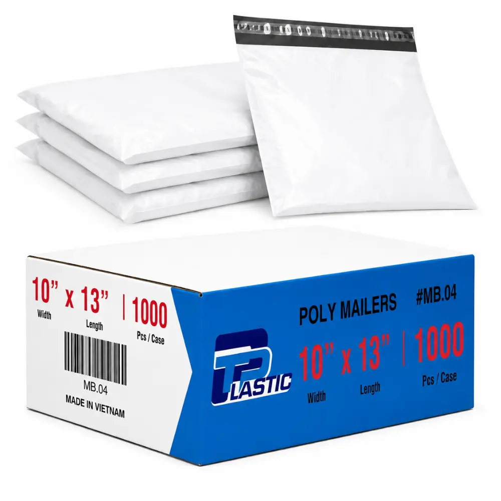 Poly Mailers 10x13 Shipping Bags, 1000 Pack White Waterproof Mailing Envelopes, 2 Mil Self-Seal Poly Mailer Bags for Small Business, Clothing, Packaging & Shipping Supplies Bulk