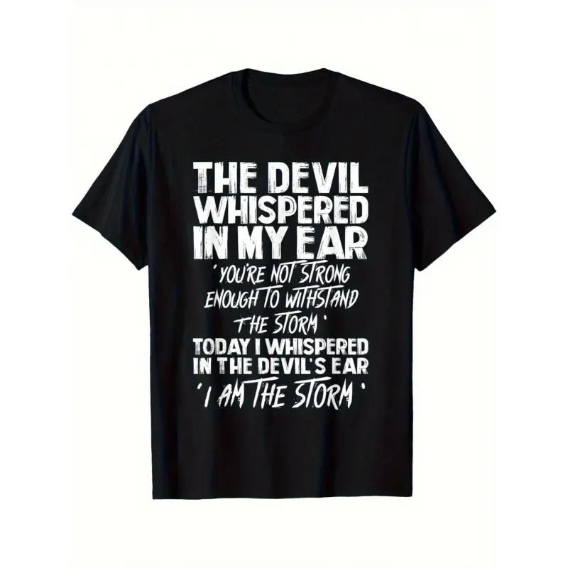 Men's and women's fun devil quotes t-shirt-devil whispers in my ear bold declaration-light four seasons fitness casual top Halloween essential-machine washing regular edition daily h Crewneck Menswear Tshirt graphic tee men's t shirts.,mystery,embroidered