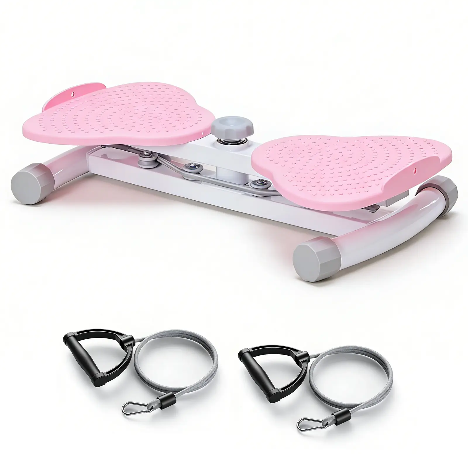 Waist Twister Machine with Resistance Bands, Double Pedal Non-Slip Board 300 Lbs Capacity