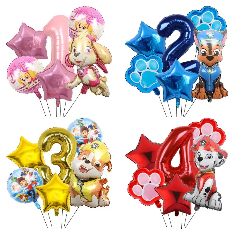 Archie IP Charm Numbered Aluminium Film Barking Dog Balloon Set with Pump, Standing Balloon Garland, Blue Animal-Themed Decor for 1-9Y Baby Milestones, Photo-Ready Home & Festive Party Supplies, Birthday Ideas