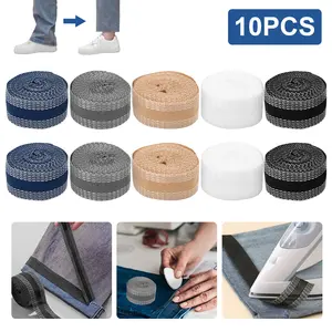 10 Rolls Iron-On Hemming Tape for Pants – Trousers Edge modified Strips,No-Sew Fabric Repair Strip,DIY Sewing Accessories tool ,Hem Fabric Tape for Jeans,Skirts