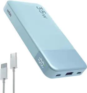 NOBIS Portable Charger, 10000mAh Power Bank Fast Charging, Battery Pack with C to C Cable, Battery Bank with Digital Display for iPhone iPad Android etc