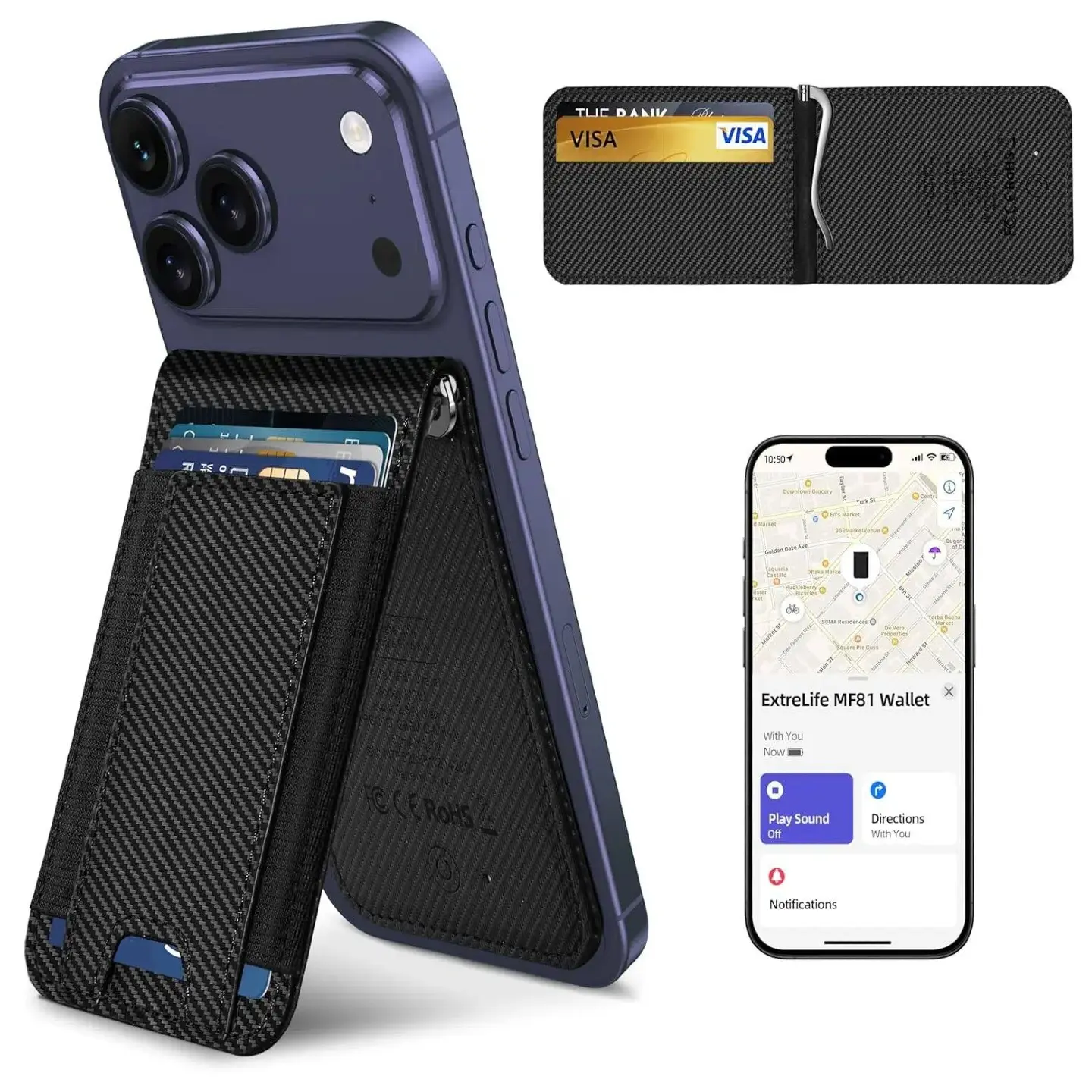 Carbon Fiber-Clip with Find My【with Money Clip】