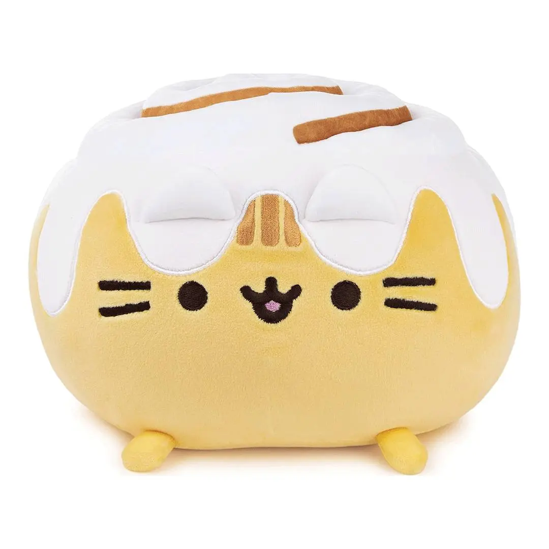 GUND Pusheen Catfé Cinnamon Roll Squisheen 12" Long Cuddly Stuffed Animal, Elastic Fabric Cartoon Plushie Collectible Toy