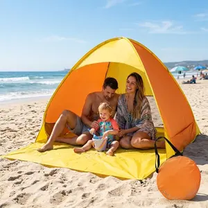Pop Up Beach Tent Sun Shelter for 3-4 Person, UPF 50+ UV Protection, Lightweight & Portable, Easy Setup for Outdoor Camping Fishing