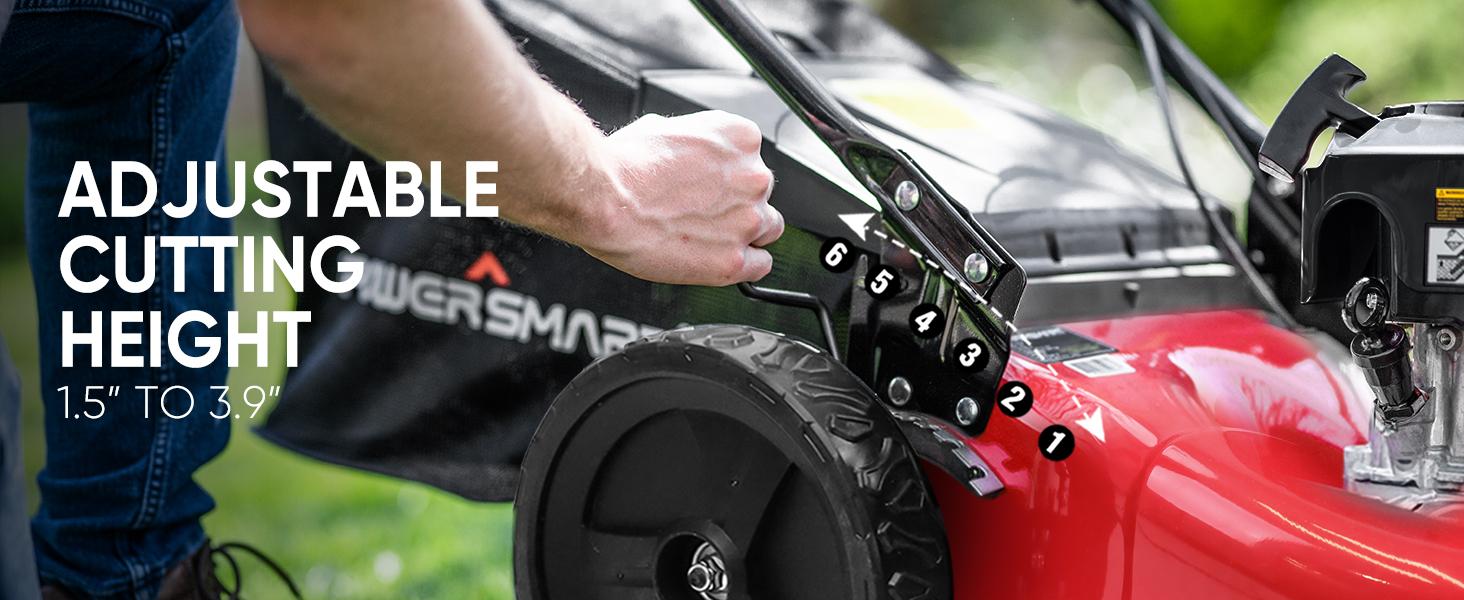 PowerSmart Self Propelled Gas Lawn Mower, 22 in. with 170cc OHV Engine, 2-in-1 Rear-Wheel Drive High Wheels, Red(V8622S1),reel mower, fly mower, rc mower