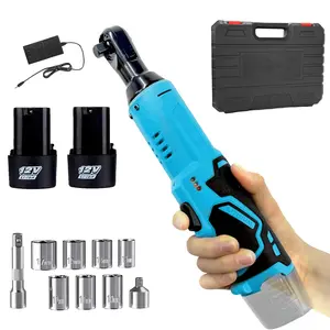 Cordless Electric Ratchet Wrenches Set,Lightweight,Power Ratchet Wrenches, 40Ft-Lbs (55N.m) 12V Cordless Ratchet Wrench 3/8" with LED Light and 8 Sockets(2.0Ah Batteries and Charger) Right Angle Variable Speed Kit lmpact brushless impact